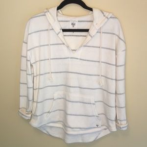 Billabong Beach Striped Cream Sweater w/ Hood